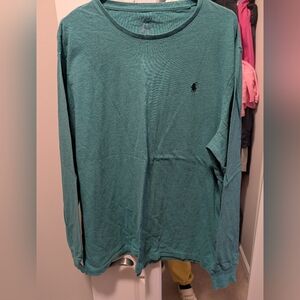 Ralph Lauren Polo Green Long Sleeve Shirt with Logo